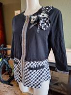 Fuego Woman mooie 3d bloemen vest L 44 | Gratis Verzenden !, Kleding | Dames, Truien en Vesten, Verzenden, Zwart, Maat 42/44 (L)