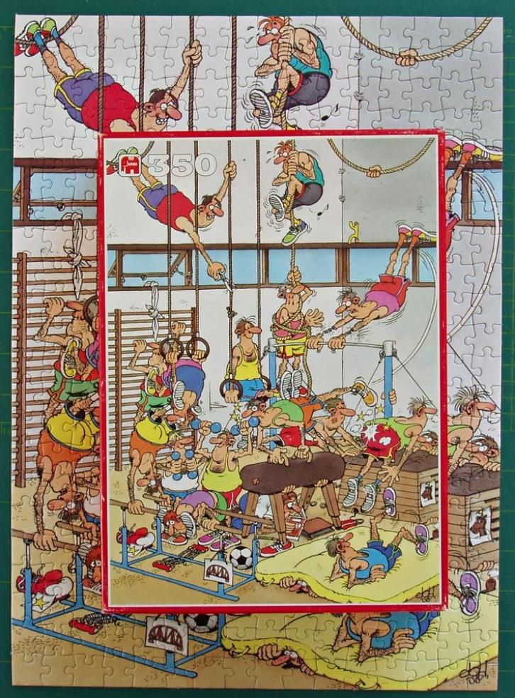 Jan van Haasteren Puzzel 350 Stukjes - In de Gymzaal, Hobby en Vrije tijd, Denksport en Puzzels, Zo goed als nieuw, Legpuzzel