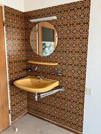 Vintage Wasbak met tegels - oranje, bruin, oker, Ophalen, Gebruikt, 50 tot 100 cm, Minder dan 100 cm