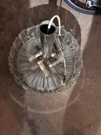 Zware glazen lamp met 4 fittingen, Ophalen, Gebruikt, Glas