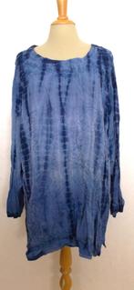 Tie-dye blauwe tuniek bewerkt met borduursels! L, Verzenden, Zo goed als nieuw, Maat 42/44 (L), Blauw