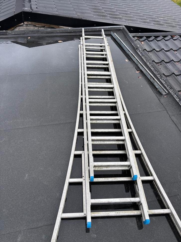 Drie Delige Ladder, Doe-het-zelf en Verbouw, Ladders en Trappen, Gebruikt, Ladder, 4 meter of meer, Opvouwbaar of Inschuifbaar