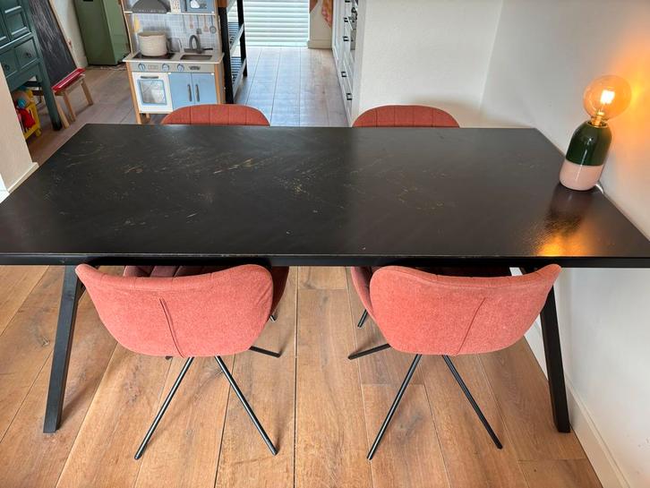 Flinders Seth eettafel zwart 180x90 - Gebruikt, Huis en Inrichting, Tafels | Eettafels, Gebruikt, 50 tot 100 cm, 150 tot 200 cm