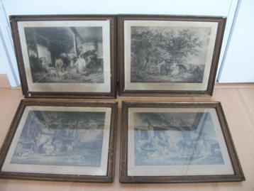 Vintage Prent in Lijst - The first of September evening p.st beschikbaar voor biedingen