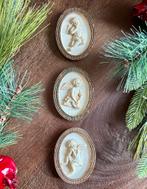 Vintage kerst engeltjes wanddecoratie | set van 3, Ophalen of Verzenden, Zo goed als nieuw
