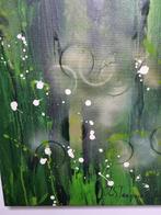 Schilderij Jessica van Sleeuwen - 100x120 cm, Ophalen, Minder dan 10 m², Groen, Abstract