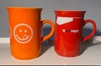 Oranje en rode mok van TNT en PTTPOST. Hoogte 10,5 cm., Overige materialen, Ophalen of Verzenden, Zo goed als nieuw, Overige stijlen