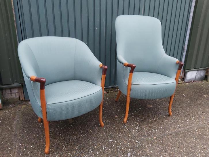 Set Umberto Asnago Giorgetti Progetti fauteuils, Huis en Inrichting, Fauteuils, Gebruikt, Stof, 50 tot 75 cm, Minder dan 75 cm