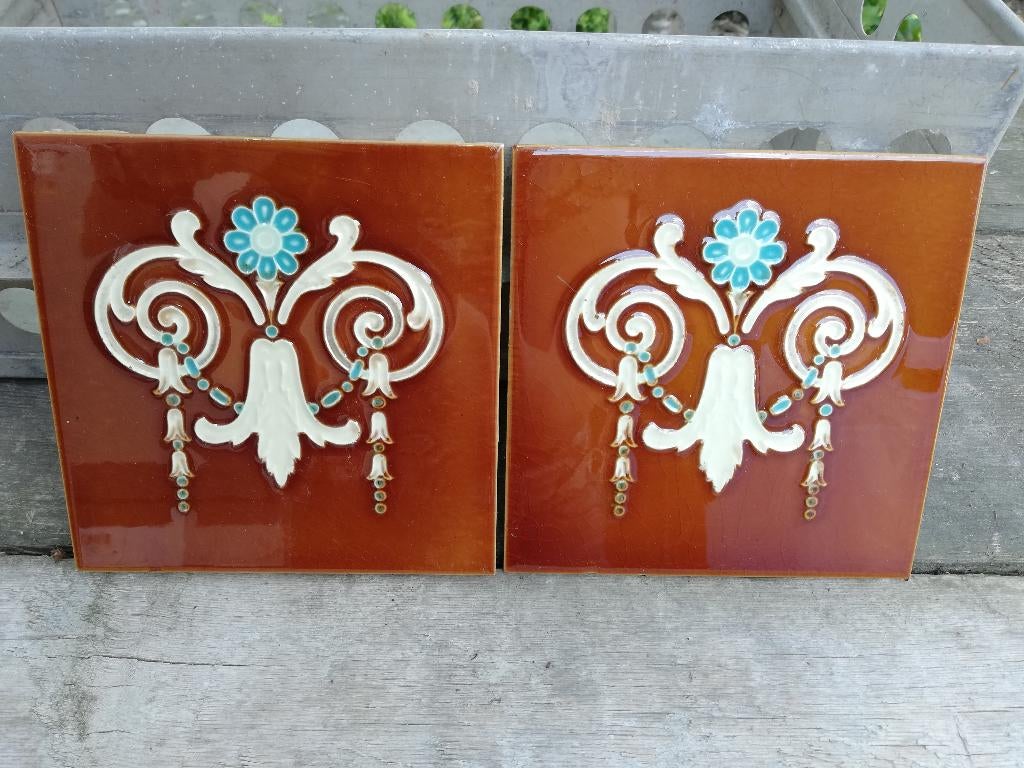 11 Prachtige art nouveau wandtegels motief in relief, Ophalen