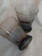 Stel Art Deco style glazen, zwart glas, Verzamelen, Glas en Borrelglaasjes, Ophalen of Verzenden, Overige typen
