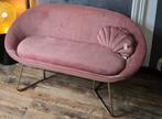 Nieuwe roze velvet bank, met gouden poten, Ophalen, 75 tot 100 cm, Stof, 200 tot 250 cm