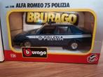 Alfa Romeo 75 polizia Burago, Hobby en Vrije tijd, Modelauto's | 1:24, Ophalen of Verzenden, Zo goed als nieuw, Bburago