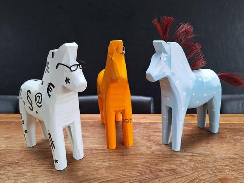3st vintage Ikea design houten Dala paarden Stolle h= 26cm, Antiek en Kunst, Kunst | Designobjecten, Ophalen of Verzenden