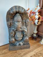 Grote Ganesha van hout en latoen koper., Ophalen, Zo goed als nieuw