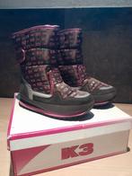 Snowboots K3. Maat 34. Bruin met roze. Helemaal gevoerd., Meisje, Ophalen of Verzenden, Laarzen, Zo goed als nieuw