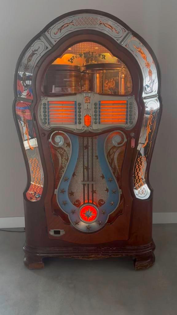 Wurlitzer 1080 De Harp te koop, Verzamelen, Automaten | Jukeboxen, Gebruikt, Wurlitzer, Voor 1950, Met singles, Ophalen
