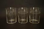 3x antiek vintage geslepen guilloche waterglas glas, Antiek en Kunst, Antiek | Glas en Kristal, Ophalen of Verzenden