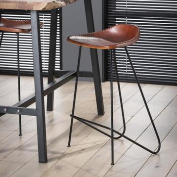 3xBarkruk Cow Vintage – Leder – Bruin (zithoogte 70cm) beschikbaar voor biedingen