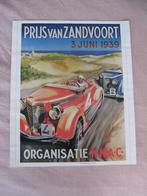 Prijs van Zandvoort 3 juni 1939 Organisatie K-N-A-C  poster, Ophalen of Verzenden, Nieuw, Gebruiksvoorwerp