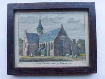 15 / gekleurde ingelijste gravure uit 1746 van Teteringen beschikbaar voor biedingen