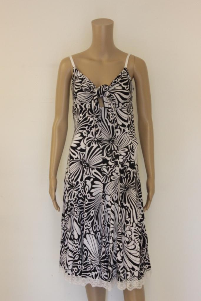 Jeff Gallano zwart/witte jurk maat 36, Kleding | Dames, Jurken, Zo goed als nieuw, Maat 36 (S), Zwart, Boven de knie, Ophalen of Verzenden