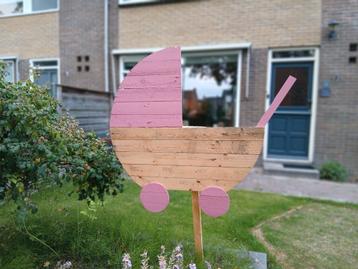 Geboortebord kinderwagen meisje beschikbaar voor biedingen