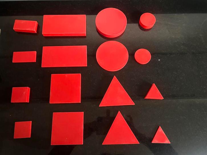 Geometrische vormen oftewel logiblokken, Diversen, Schoolbenodigdheden, Gebruikt, Ophalen of Verzenden