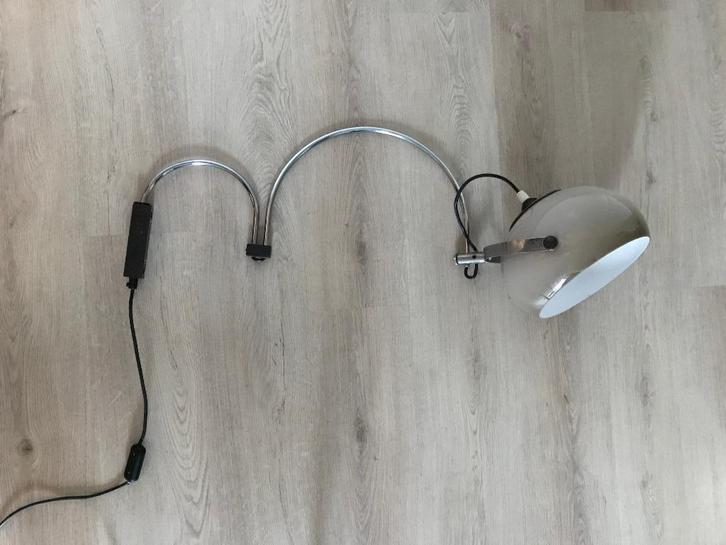 Vintage Mushroom Space age dubbele boog muurlamp Dijkstra, Huis en Inrichting, Lampen | Wandlampen, Gebruikt, Kunststof, Metaal