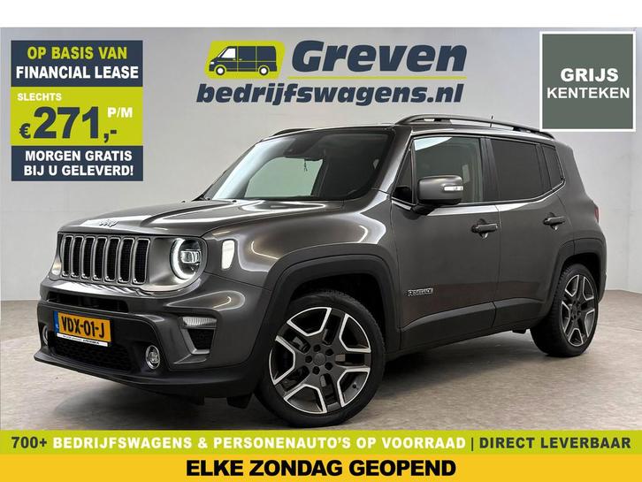 Jeep Renegade 1.3T Limited 151PK | Grijs Kenteken | VAN | Ad, Auto's, Bestelauto's, Bedrijf, Te koop, ABS, Achteruitrijcamera