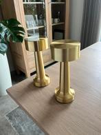 2 zgan oplaadbare goudkleurige touch lampjes, Huis en Inrichting, Lampen | Tafellampen, Ophalen of Verzenden, Zo goed als nieuw