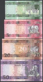 Zuid Soedan 1,5,20 en 50 pounds 2015/2017 Mooie dieren, Postzegels en Munten, Verzenden, Overige landen, Setje