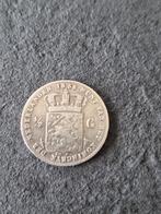 munt Nederland 1/2 gulden 1858 zilver, 1 gulden, Koning Willem III, Zilver, Ophalen of Verzenden