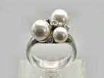 Zilveren ring Art Deco met Parel en Swarovski. 2025/567., Ophalen of Verzenden, Zilver, Ring, Met edelsteen