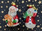 Kerstbal kerstman en Sneeuwpop Glas, Ophalen of Verzenden, Zo goed als nieuw