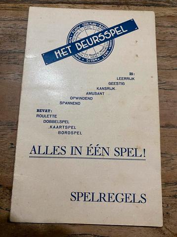 Zeldzaam Speregelboekje Beursspel 1938 beschikbaar voor biedingen