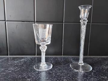 Wijnslingerglas met wapen Zwijndrecht/slingerglas kandelaar beschikbaar voor biedingen