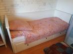 Ikea bed met 3 lades, uitschuifbaar tot 2-persoons, Verstelbaar, 90 cm, Eenpersoons, Wit