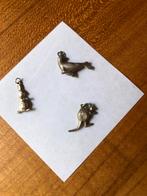 Vintage Bedels - Konijn, Zeehond, Kangoeroe, Sieraden, Tassen en Uiterlijk, Ophalen of Verzenden, Gebruikt, Zilver, Met bedels of kralen