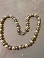 Vintage parelketting ketting parels costume jewelry strass, Ophalen of Verzenden, Zo goed als nieuw, Wit, Overige materialen