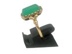 Vintage gouden ring met chrysopraas. Mt 17,5, Verzenden, Goud, Ring, Met edelsteen