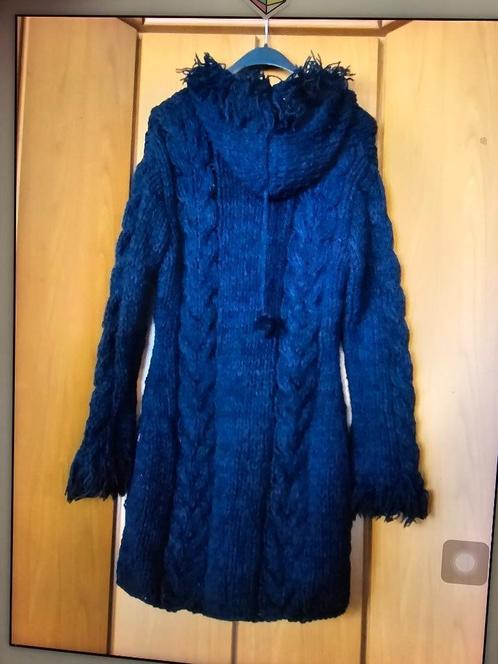 Gebreide lange dames jas / vest van Uttam London, L-XL. Zwar, Kleding | Dames, Jassen | Winter, Zo goed als nieuw, Maat 46/48 (XL) of groter