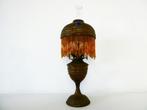 Art Deco Kosmos Brenner olielamp met kralenrand natuurstenen, Antiek en Kunst, Antiek | Lampen, Ophalen of Verzenden