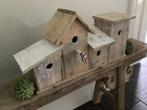 NIEUW houten vogel villa 4 vogelhuisjes aan elkaar., Ophalen of Verzenden, Nieuw