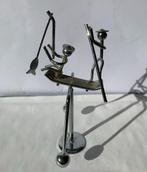 rvs beeldje, twee vissers,  dynamisch bewegend, Verzamelen, Ophalen of Verzenden, Zo goed als nieuw, Mens