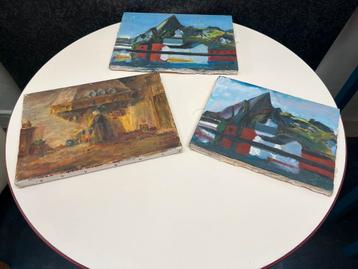 3 x Schilderij afkomstig van de Franse zuidkust Alles SAMEN beschikbaar voor biedingen