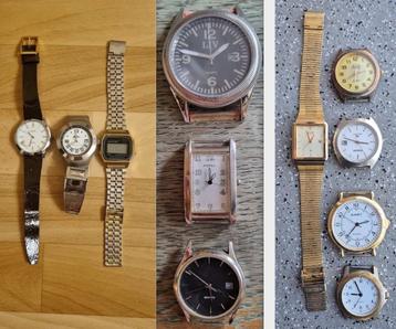 11 defecte quartz herenhorloges voor reparatie of onderdelen beschikbaar voor biedingen