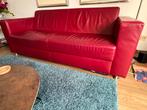 2-3 zits leren bank - Ossenbloed rood, Huis en Inrichting, Ophalen, Gebruikt, 150 tot 200 cm, Driepersoons