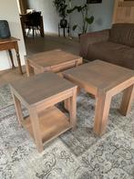 Bijzettafels, Huis en Inrichting, Minder dan 55 cm, Gebruikt, Grijs geolied, Vierkant