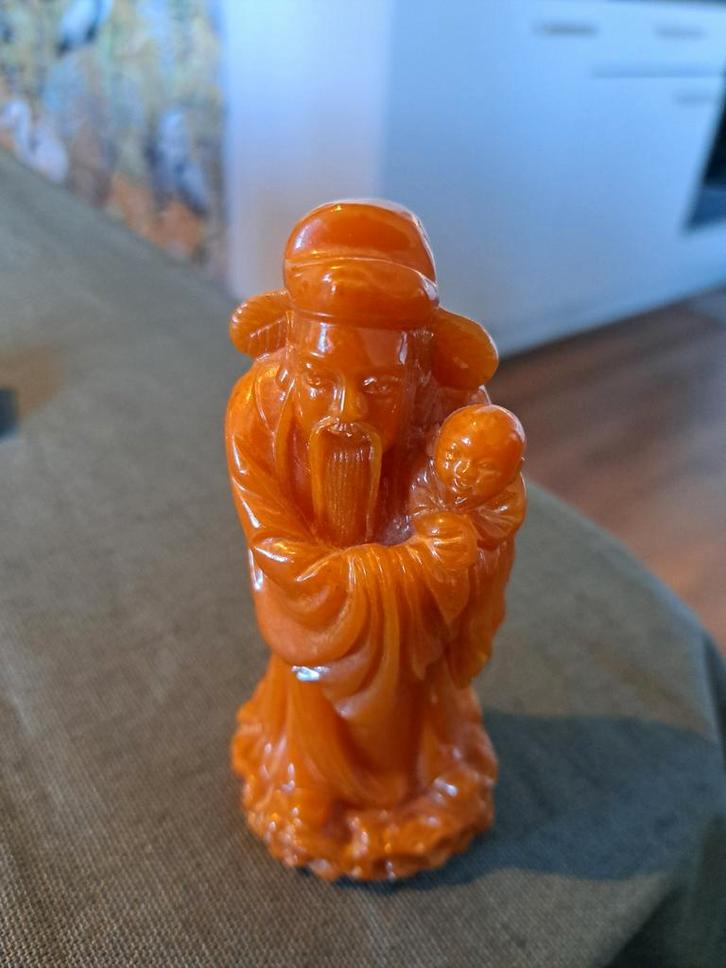 Chinees beeldje van een wijze man met kind hoogte 16cm, Antiek en Kunst, Kunst | Niet-Westerse kunst, Ophalen of Verzenden