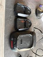 Bosch 2x 14.4V Accu + Oplader, Ophalen of Verzenden, Gebruikt, Overige typen